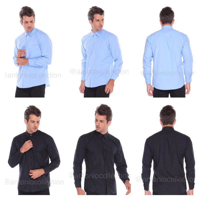 Kemeja Pria Polos Lengan Panjang / Baju Lapangan / Seragam Kantor