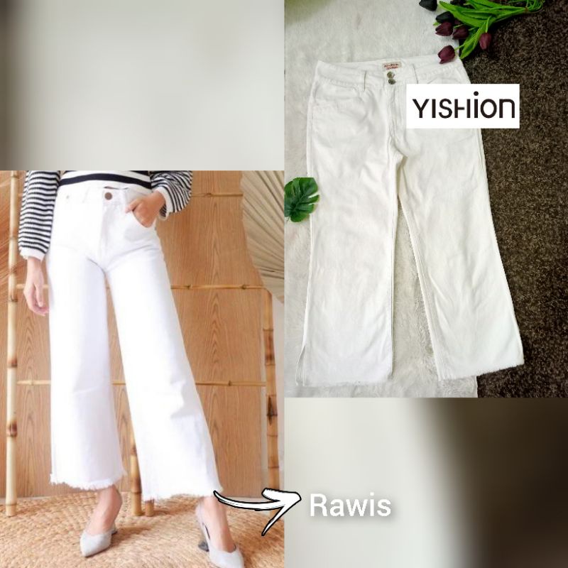 YISHION Kullot Jeans Putih Rawis (Preloved)