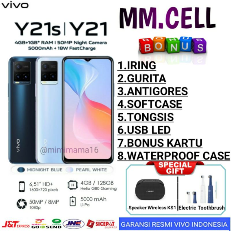 VIVO Y21S RAM 4/128 GB | VIVO Y21 4/64 GARANSI RESMI VIVO
