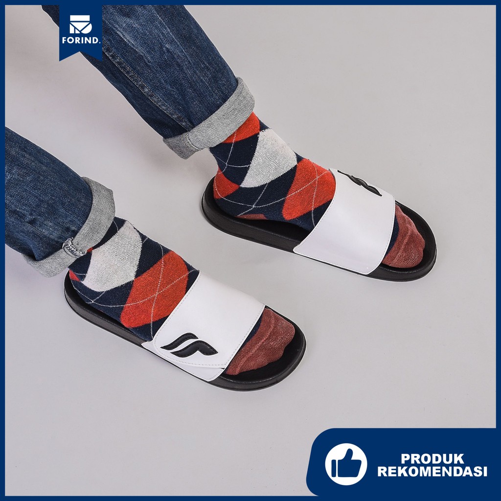 Sandal Slide Ori Ringan Slop Santai Simple Pria Men Sendal Footwear Lokal | Nexa White |FORIND FSTP