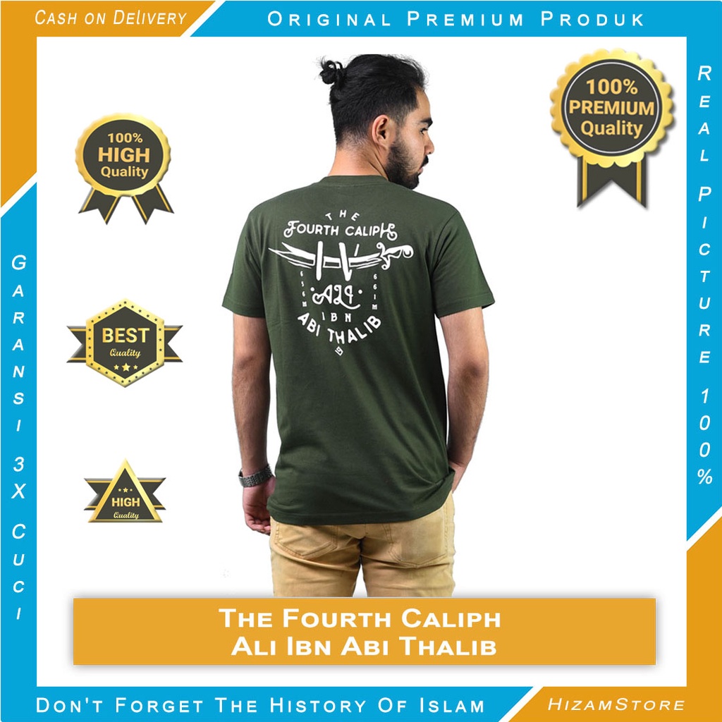 ORIGINAL PRODUK PREMIUM ❗❗❗ BERGARANSI ✔️ BAJU KAOS QAF ISLAM DISTRO - ALI BIN ABI THALIB