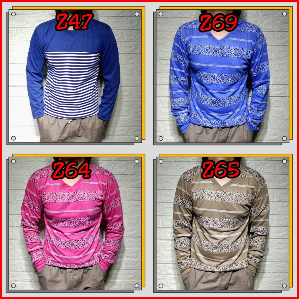 SERI Z BAJU LENGAN PANJANG RAGLAN PRIA MOTIF BATIK GROSIR KAOS MURAH UNISEX
