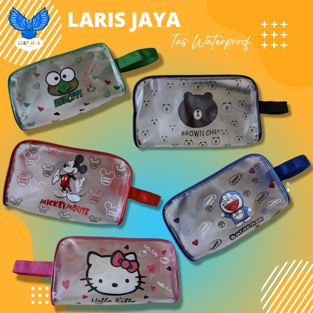 Tas Kosmetik Transparan Tali Samping Karakter