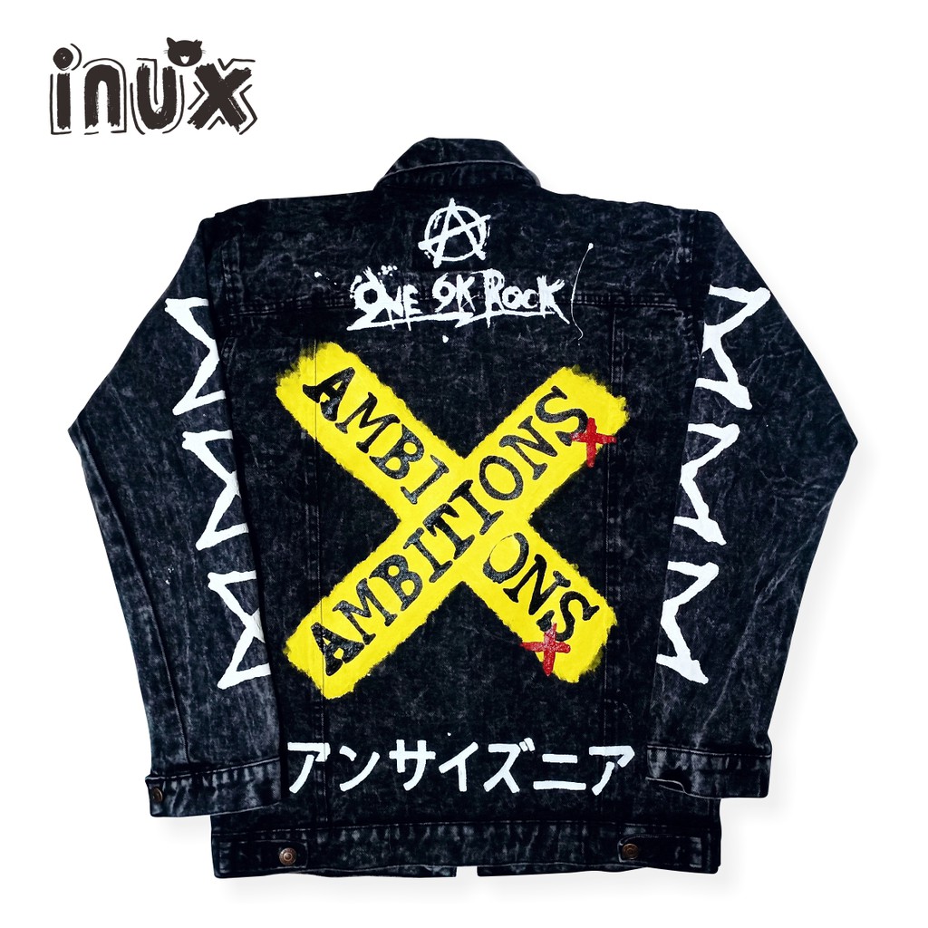 JAKET JEANS PRIA / DENIM JACKET CUSTOM INUXSTORE / JAKET LUKIS ONE OK ROCK / JAKET ONE OK ROCK