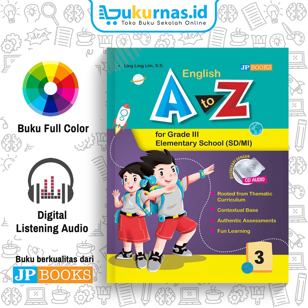 Buku Bahasa Inggris English A To Z SD Mi Kelas 3-0