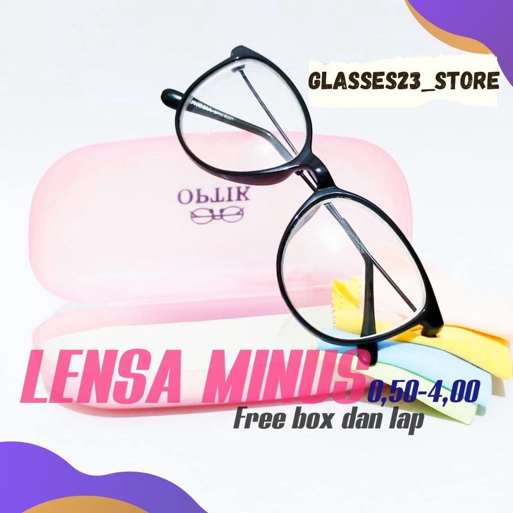 NEW Produk Kacamata Minus Optik Jarak jauh Pria/Wanita Unisex Frame oval Murah Terjangkau