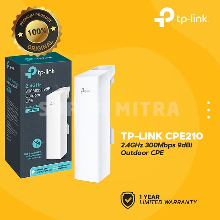 Outdoor Wifi TP-Link CPE210 300Mbps 2,4Ghz 9dBi