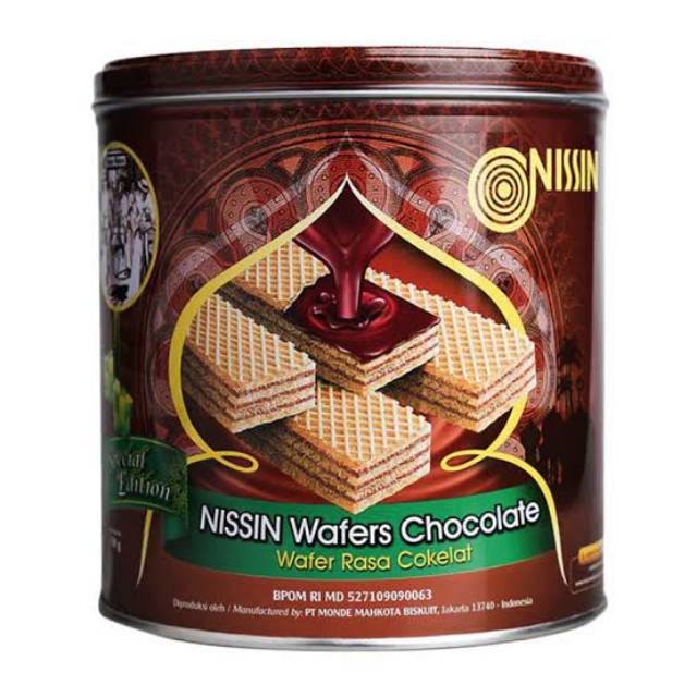 Nissin Wafers Chocolate Tin 300 gram Wafer Rasa Coklat Kaleng