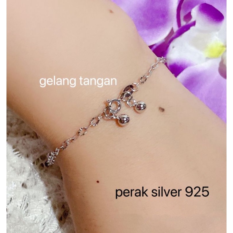 Gelang tangan loncengnya 2 perak asli silver 925 tercantik ready stok