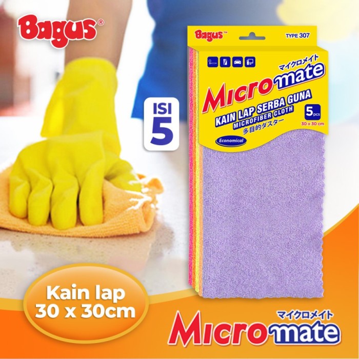 Bagus Micromate Kain Lap Microfiber Serbaguna 30 x 30 cm 5 S Type 307