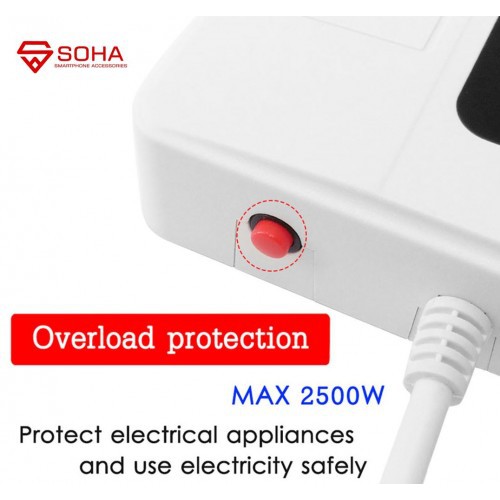 SOHA BKL-11 Stop Kontak Pakai Waktu / Power Socket Timer + 5 USB Port 3.4A &amp; Qualcomm Multi Port