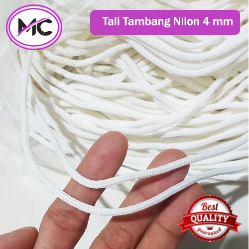 Tali Tambang Kecil Nilon Nylon Rope 3mm 4mm 5mm Pengikat Barang Putih Halus Qualitas Eksport