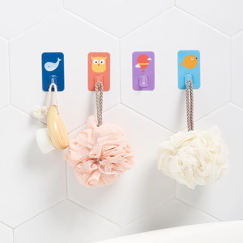 [Creative Seamless Cute Cartoon Wall Mounted  Sticky Hook][Solid Color Animal Pattern Upgrade Crystal Hook][Nail-Free Space Saving Self Adhesive Rack Hanger]