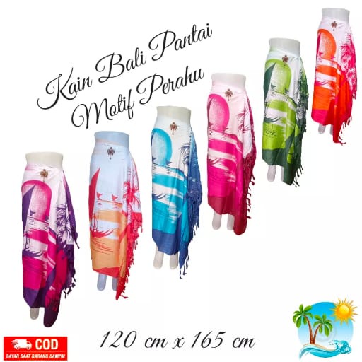 Kain Bali/Sarung Pantai/Selimut Pantai/Selendang Bali/Pashmina/Syal/Background foto/Hiasan Dinding/Dress/Tirai-Gorden/Motif Pantai Kapal