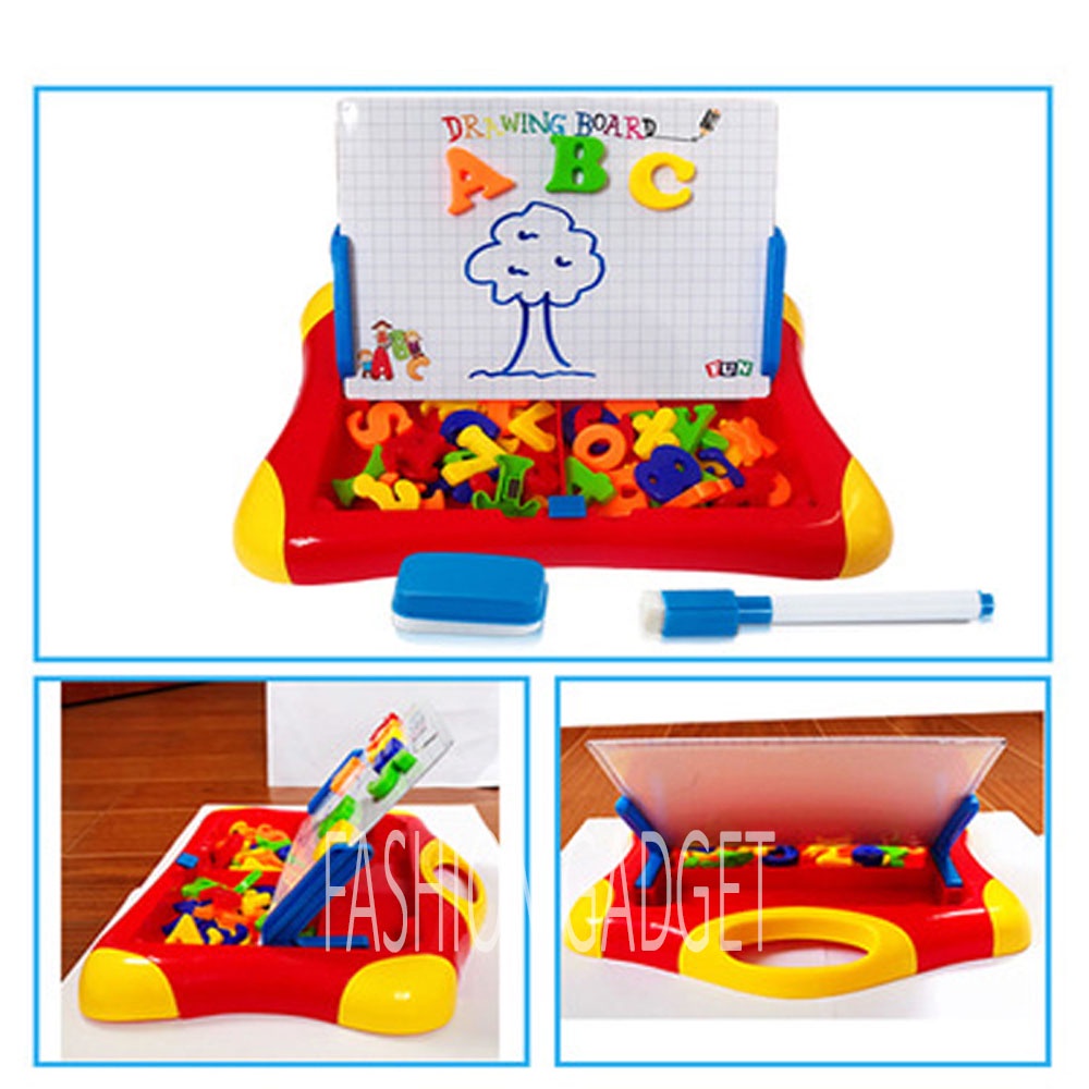 Papan Tulis Magnet 2 In 1 Mainan Edukasi Magnetic Learning Case Drawing Board Mainan ABC Huruf Angka Mainan Angka Magnetic Papan Tulis Magnetik Mainan Kekinian Media Belajar Hadiah Kado Anak Children Toys Playpad Magnetic