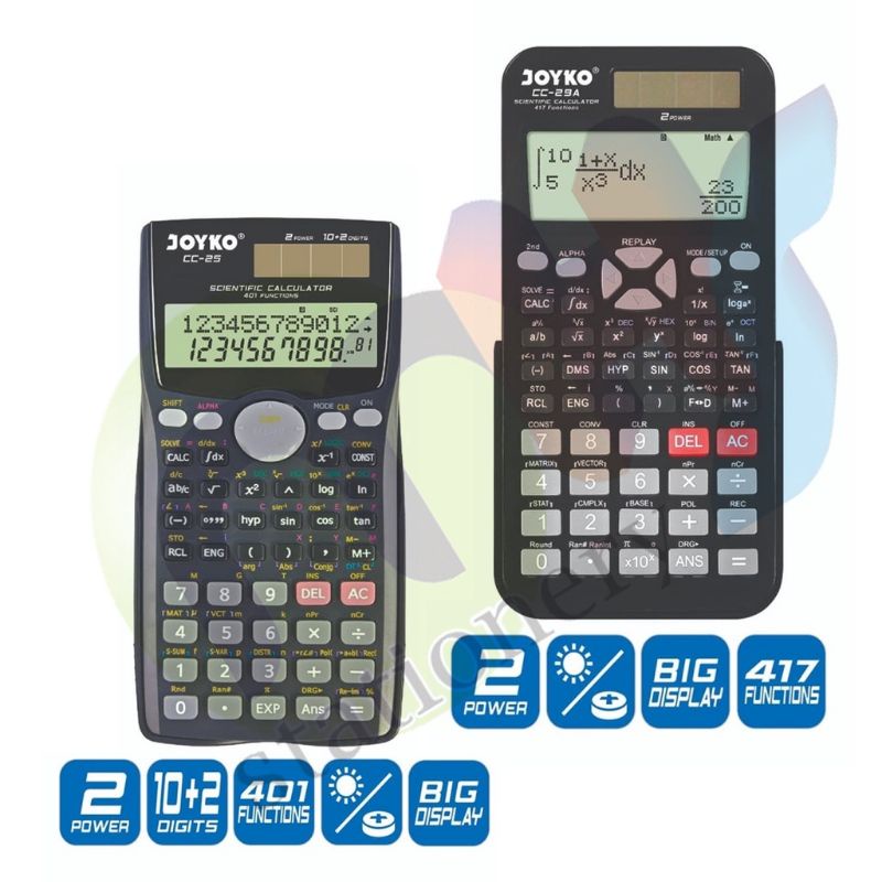 

JOYKO Scientific Calculator CC-25 Dan CC-29A Kalkulator Pintar Kalkulator Ujian 401 Functions