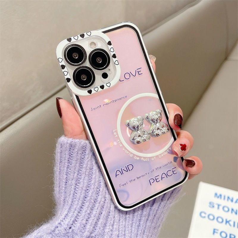 Casing Soft Case Silikon Motif Beruang 3D Untuk iPhone 12 / 13 / 11 Pro Max / X / Xs Max / Xr ihew