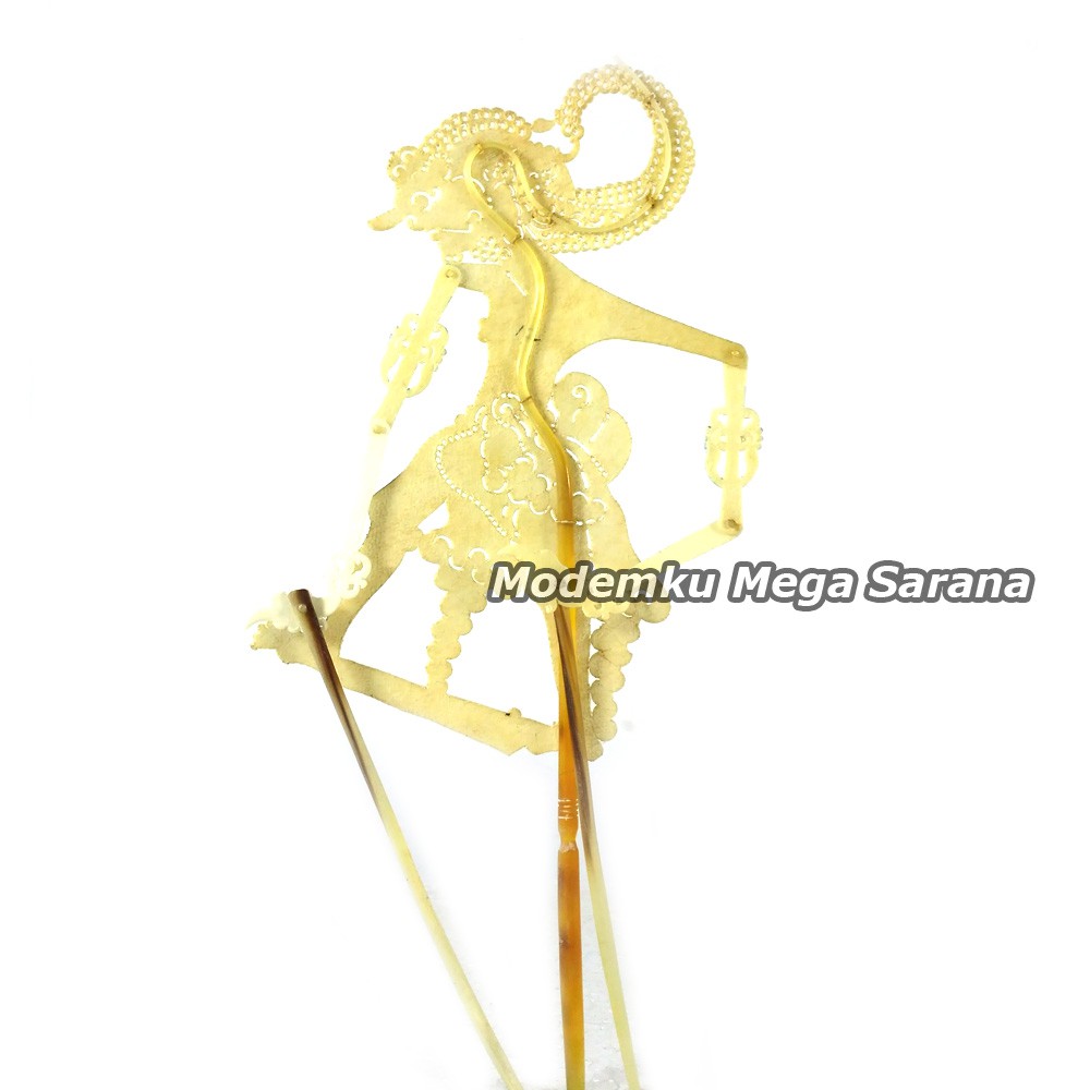 Miniatur Wayang Kulit Bima / Werkudara Natural Polosan Ukuran S 17x7cm