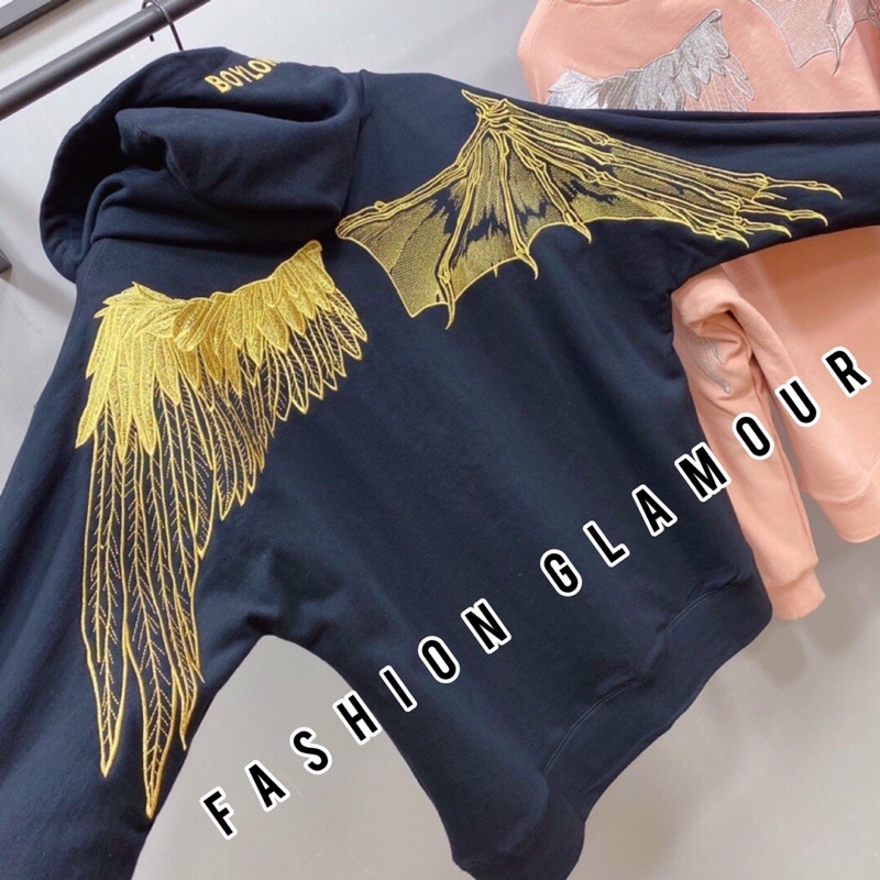 BOY24 SWEATER HOODIE BOY LONDON PRIA WANITA KOREA BORDIR WINGS COUPLE