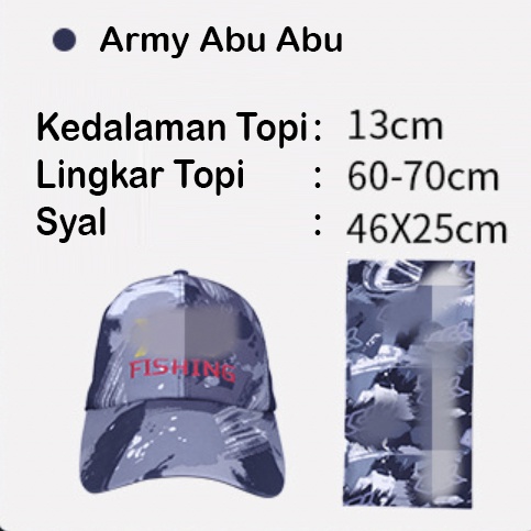 Set Topi Pancing Dengan Masker Buff Memancing dan Manset Tangan