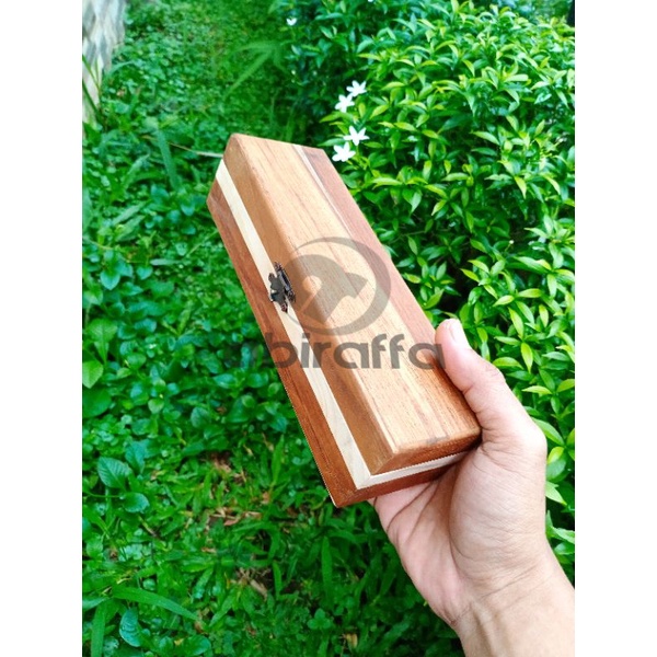 kotak kayu tempat pena wooden pen box