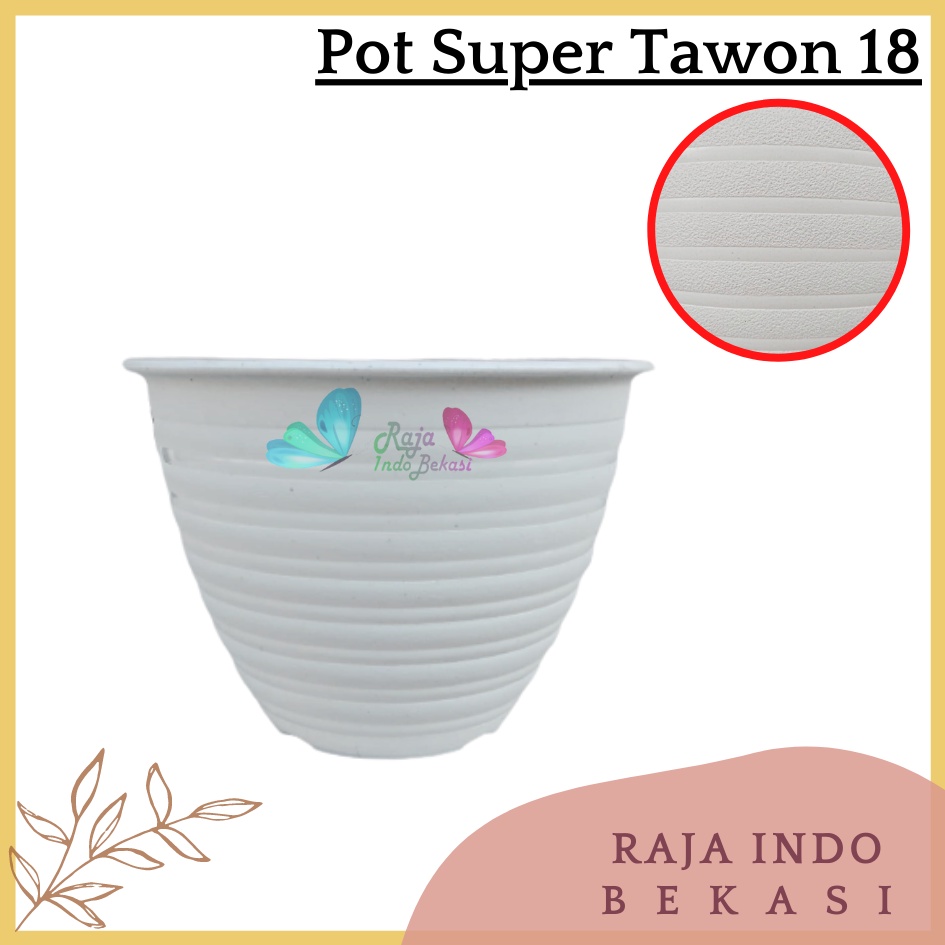 Sekarganes Pot Bunga Motif Tawon Putih