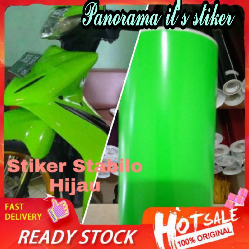 stiker skotlet hijau satbilo /sticker warna hijau stabilo Maxdecal stiker skotlet motor stabilo hija