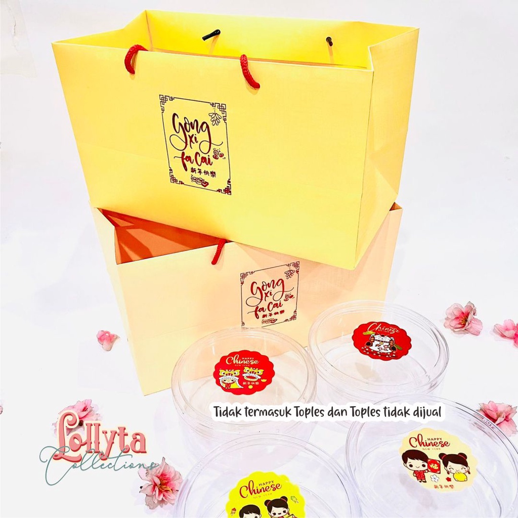 

Paperbag Premium Texture isi 4 toples kuker CNY Imlek