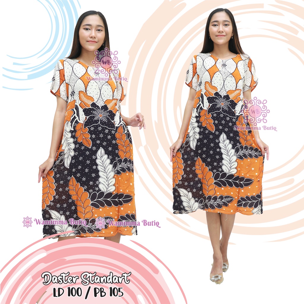 Daster Batik Murah Baju Tidur Batik Murah Adem Nyaman Daster Batik Pekalongan Daster Yukensi-Gazalia-orange