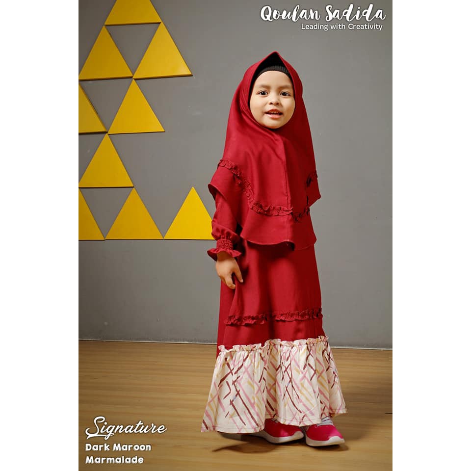 Gamis Anak Dark Maroon Marmalade Signature Series by Qoulan Sadida