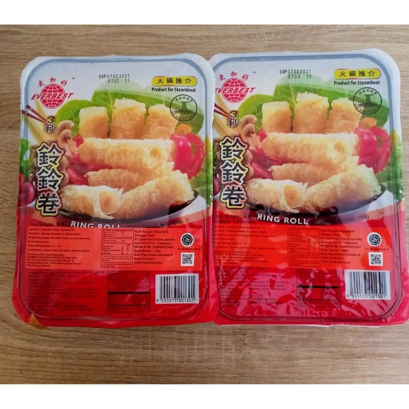 

Ring Roll / Gegulung Kacang Soya / Everbest Ring Roll / Kulit Tahu Vegan Untuk Shabu 168 Gram