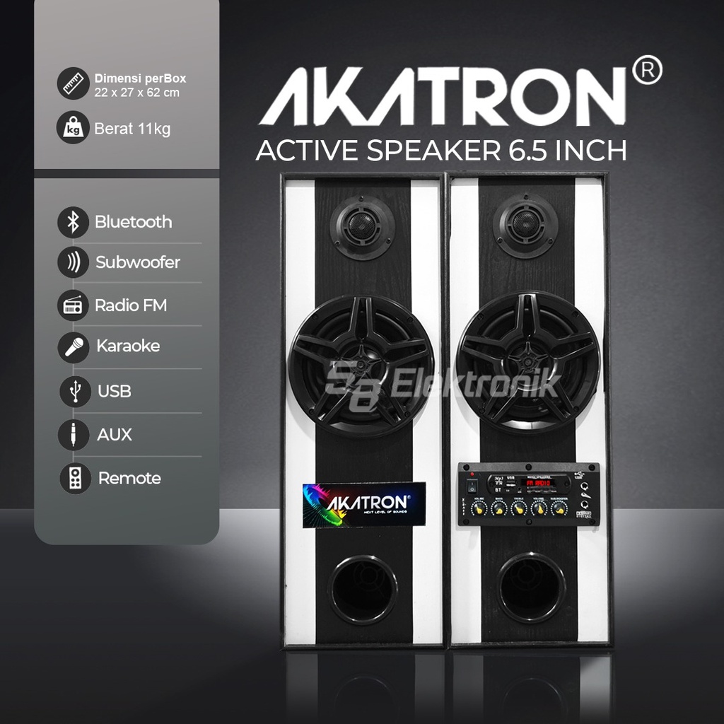 Speaker Aktif Bluetooth Karaoke Sound 6.5 INCH Inchi Double
