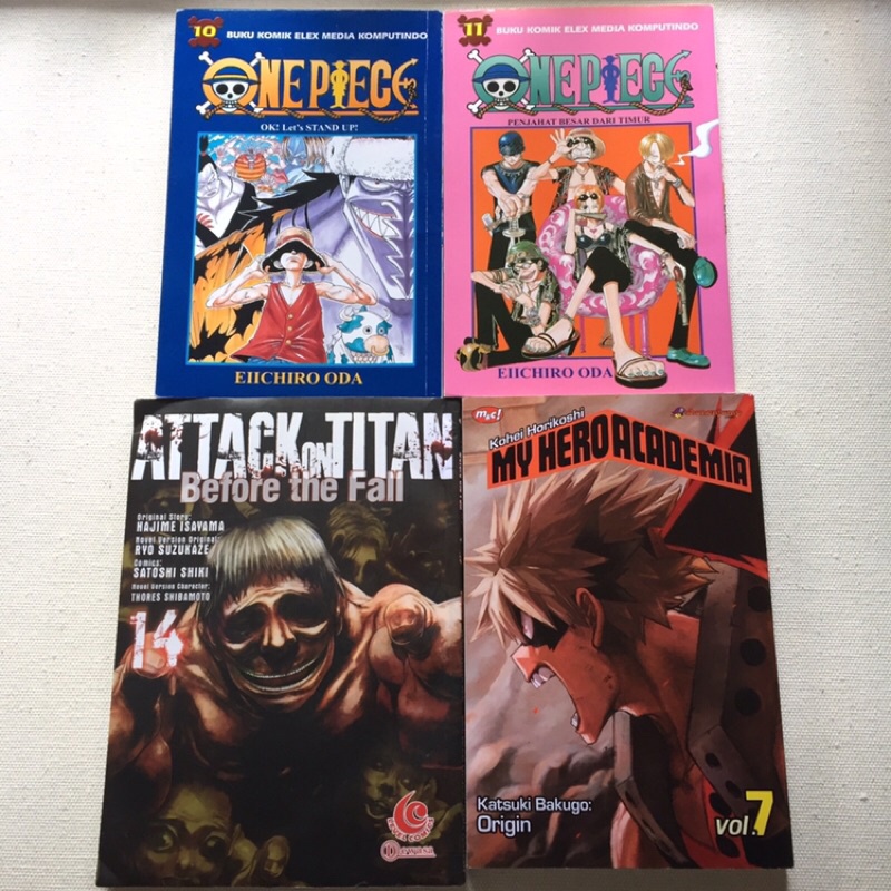 PRELOVED komik bekas attack on titan before the fall vol.14 my hero academia vol.7 one piece vol.10 