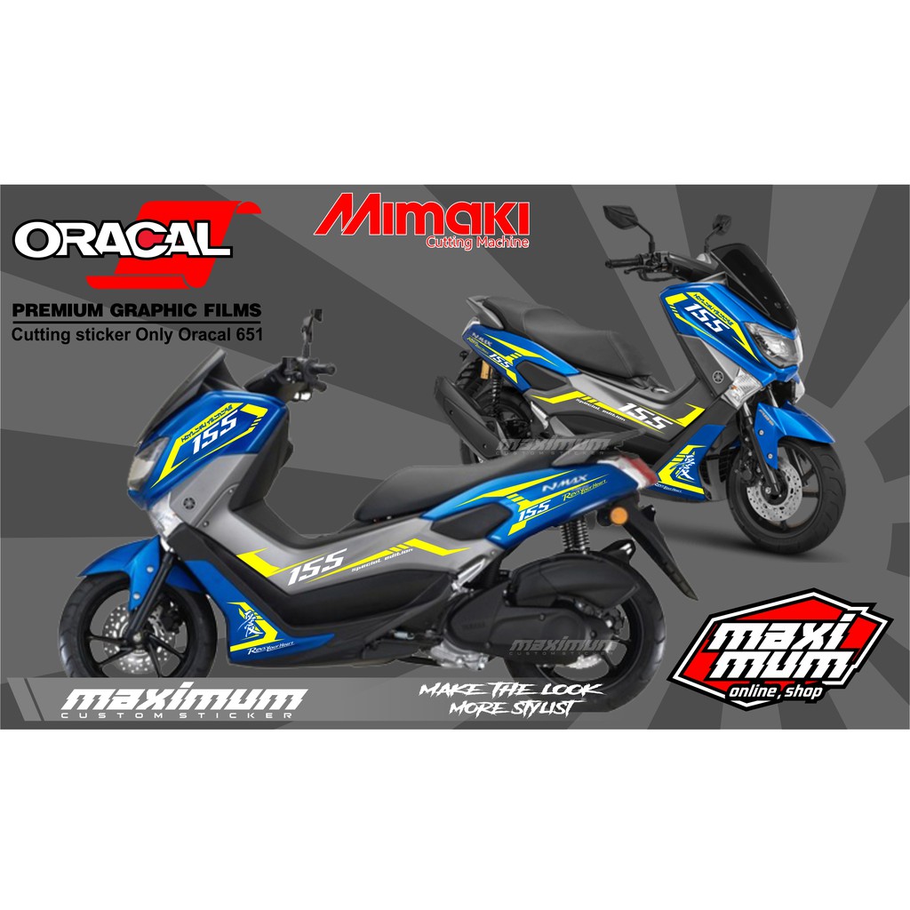 CUTTING STICKER NMAX BIRU - STRIPING STIKER ORACAL HIJAU STABILO