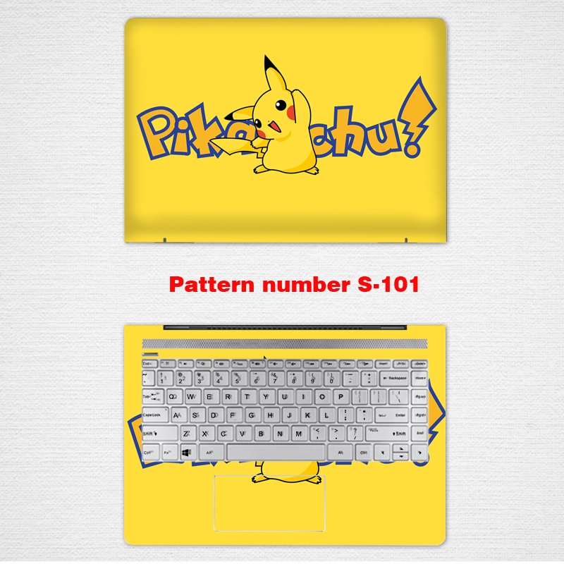 2 Pcs Stiker Pelindung Laptop Notebook UNIVERSAL Motif Pikachu Ukuran 12 13 14 15.6 Inch ASUS A510U S4000 S410U S4300U S5300US510u