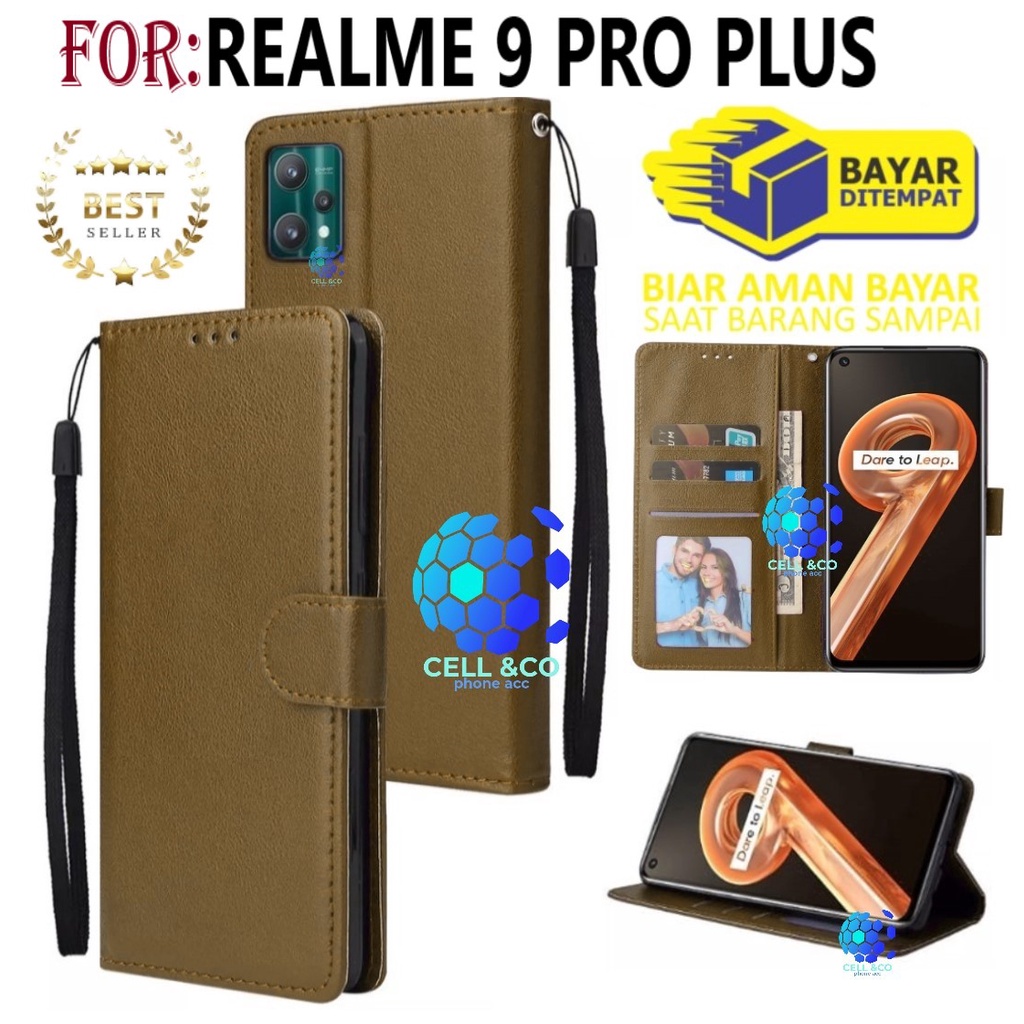 NEW REALME 9 PRO PLUS CASE FLIP LEATHER WALLET PREMIUM FLIP CASE BUKA TUTUP KESING HP CASING FLIP CASE REALME 9 PRO PLUS