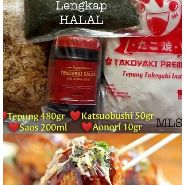 

[ BEST SELLER ] Jual bahan takoyaki lengkap murah dan halal tepung takoyaki aonori katsuobushi saus