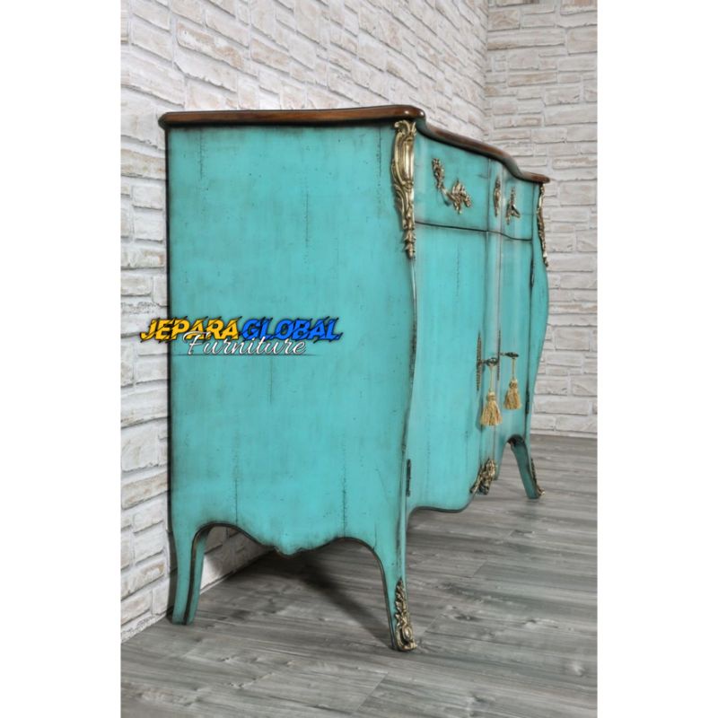 Nakas klasik turquis duco antik 2 pintu (nakas jati,nakas laci jati,nakas duco murah,nakas klasik)