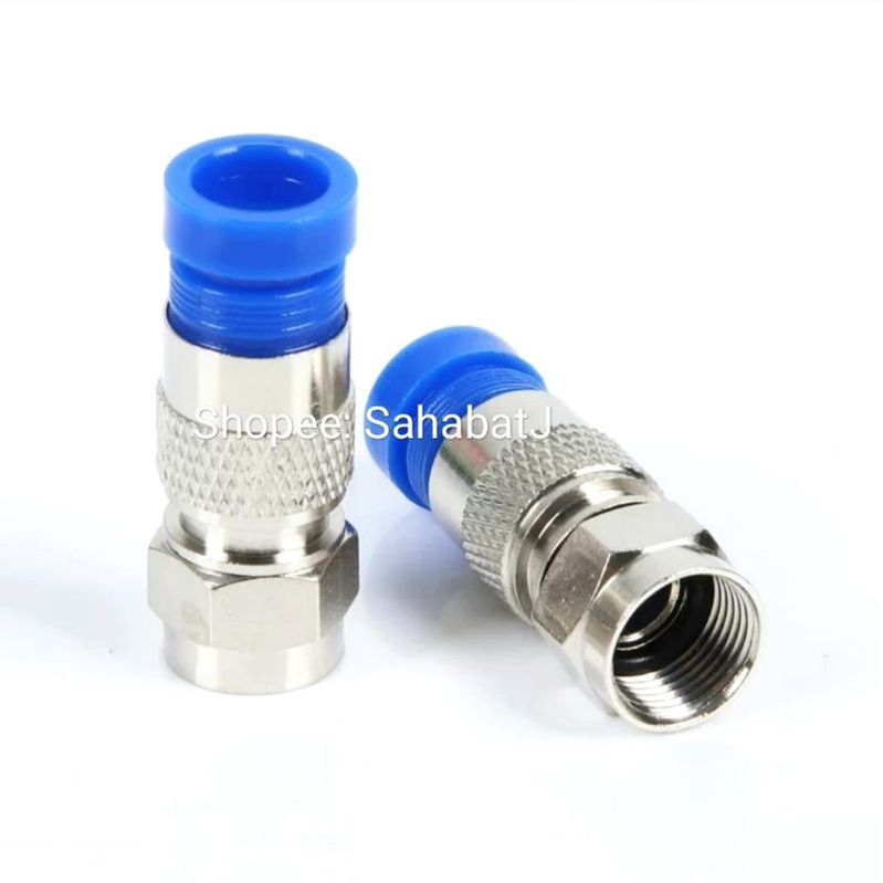 F Connector Compress RG6 Konektor F drat TV kompres Connector CCTV Parabola