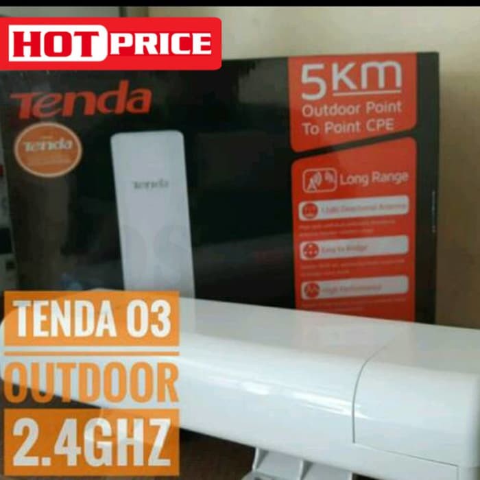 Tenda Acesspoint Outdoor O3 / Tenda 2GHz 12dBi Waterproof Access Point