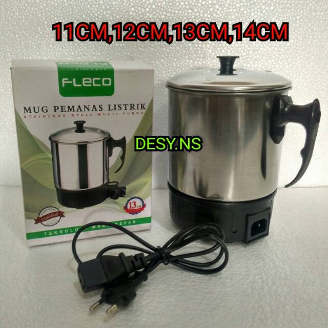 TEKO LISTRIK STAINLESS FLECO/MUG PEMANAS LISTRIK FLECO/ Happy Fun /ELECTRIC HEATING CUP FLECO