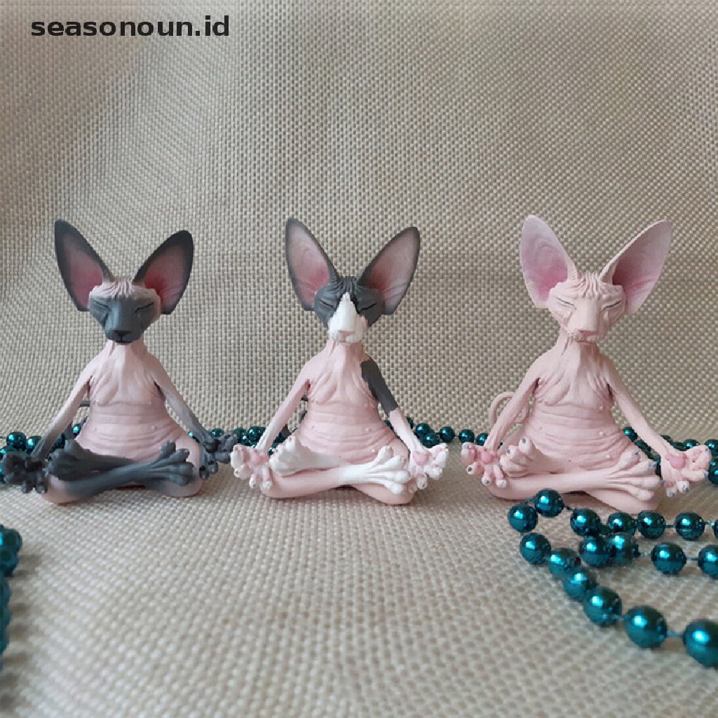 Patung Kucing Meditasi Mini Ukuran 13CM Untuk Dekorasi Desktop