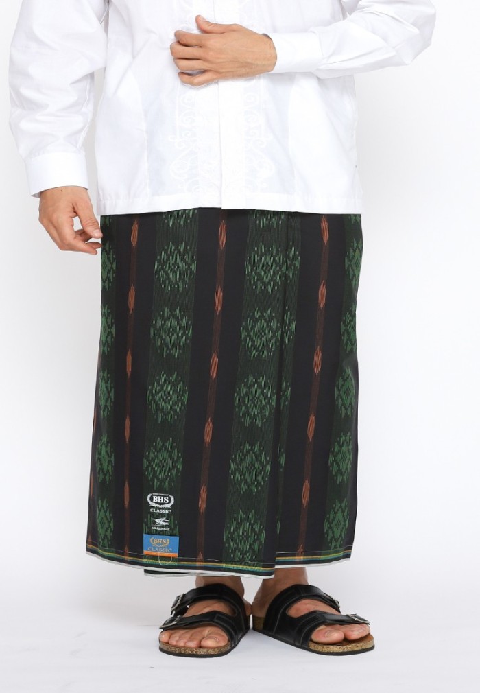 Sarung BHS Gold Classic Original Motif Kawung Dobby Hijau