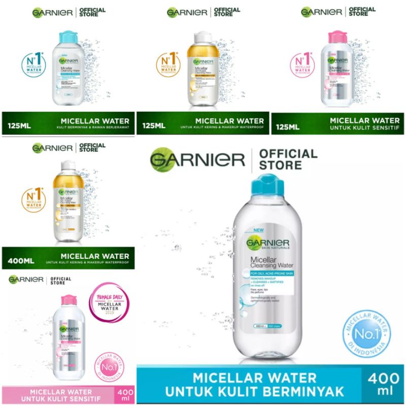 Garnier micellar cleansing water 400ml/garnier micellar water 125ml
