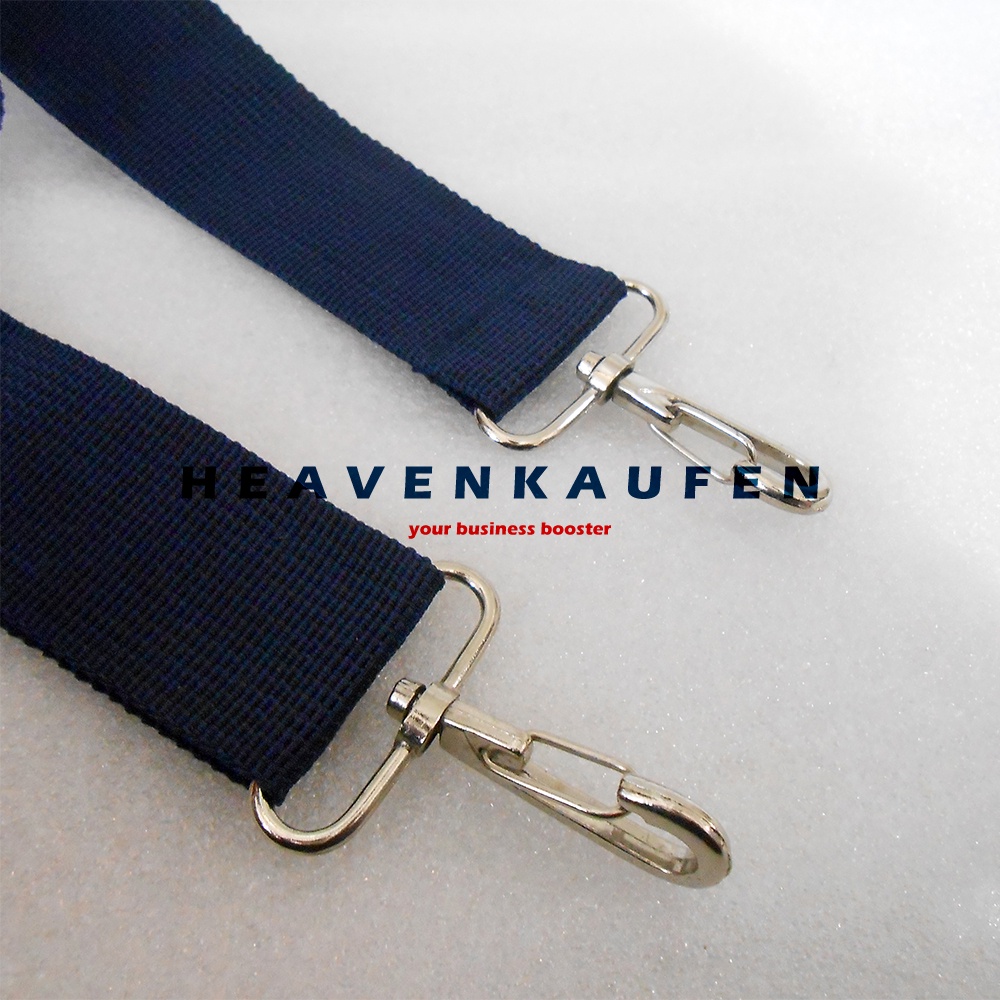 Strap Tas Tali Selempang Tas Pria Lebar 3,8 cm Warna Biru Navy Dongker Kait Besi Silver