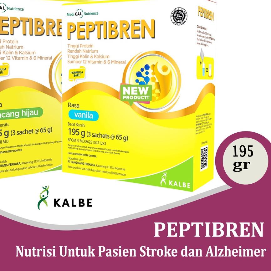 PEPTIBREN Vanilla Coklat 195gr - Susu Pasien Stroke &amp; Pikun susu Rendah Lemak