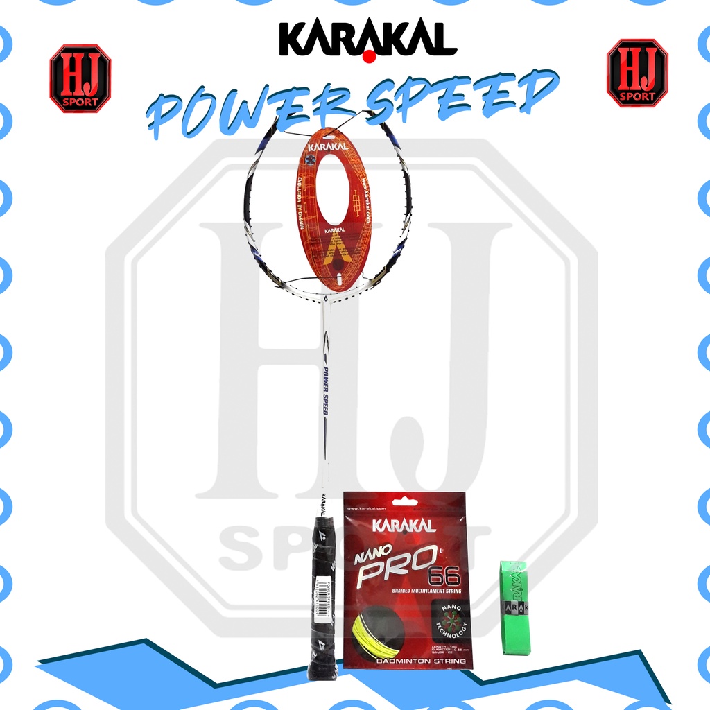 Raket Original Karakal Power Speed Bonus Senar Kaos Badminton