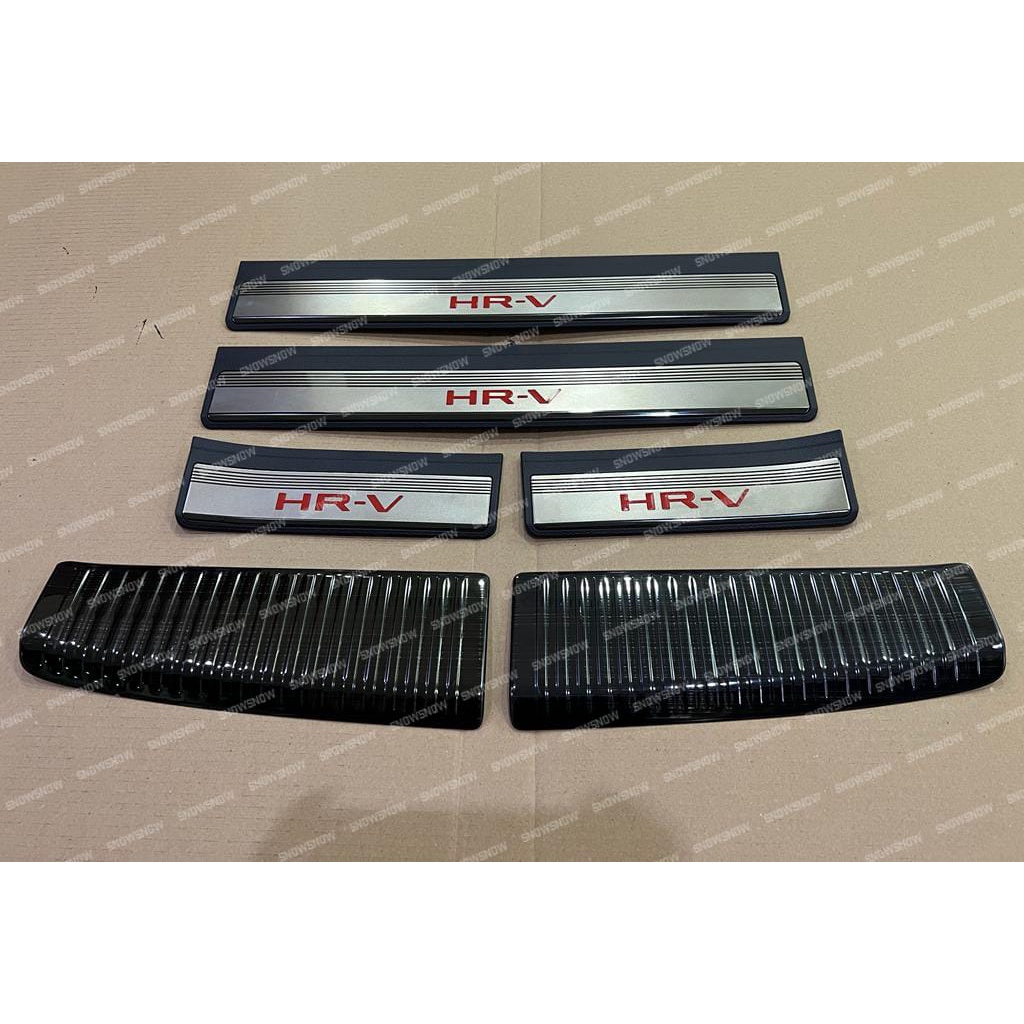 Paket Sillplate Samping Belakang Honda HRV 2022 2023 Stainless Activo Merah