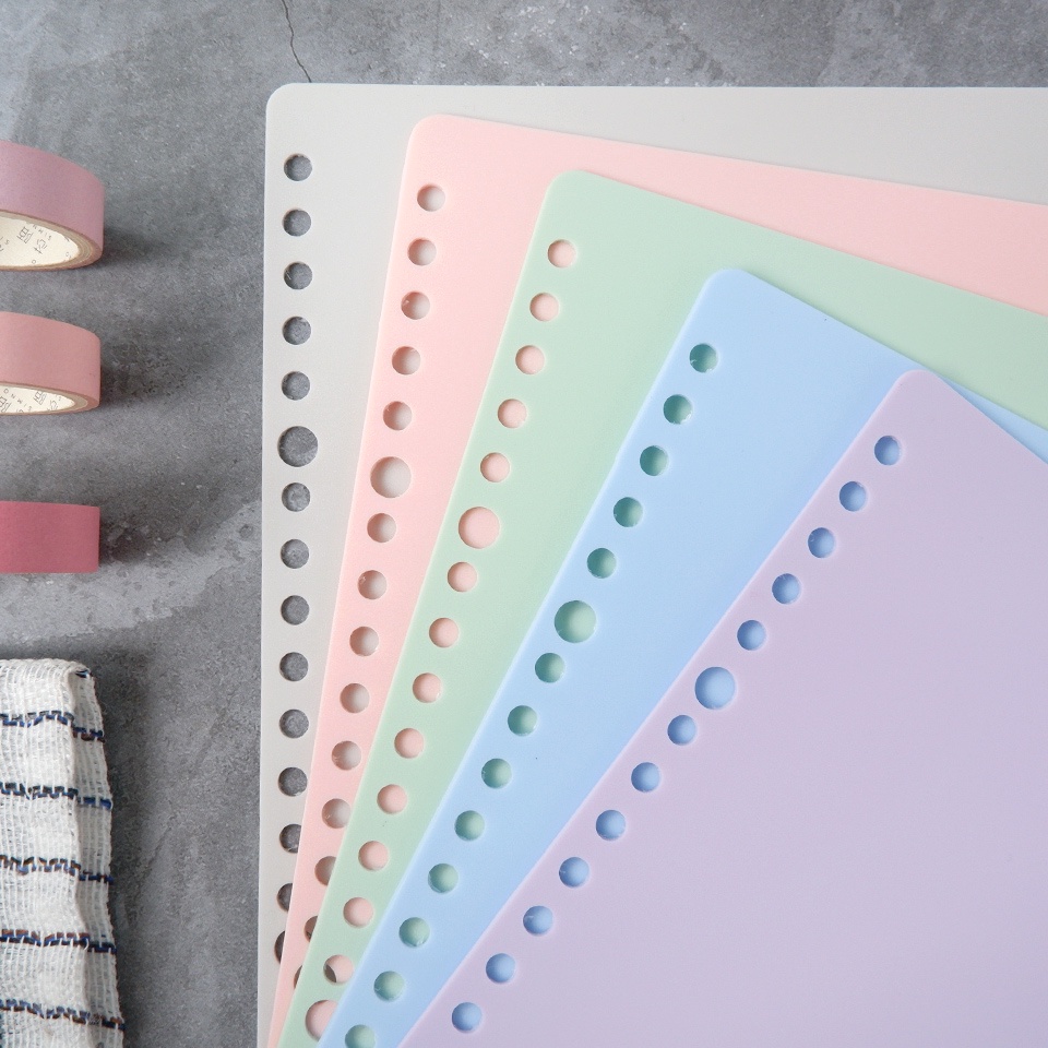 

Cover Mika Binder warna-warni pastel A5 (2 LEMBAR ) - Loose Leaf - Notebook / DIY Minimalist Binder Covers 2pc Macaron A5