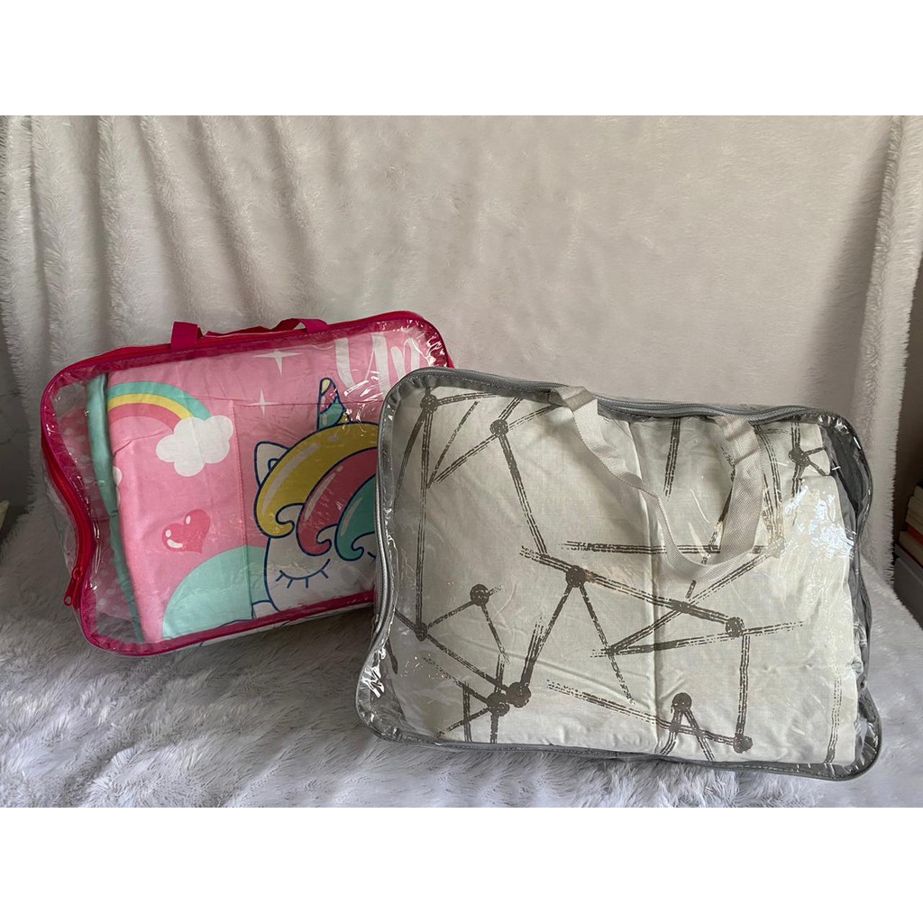Tas mika resleting / tas mika sprei / tas mika transparant packing selimut